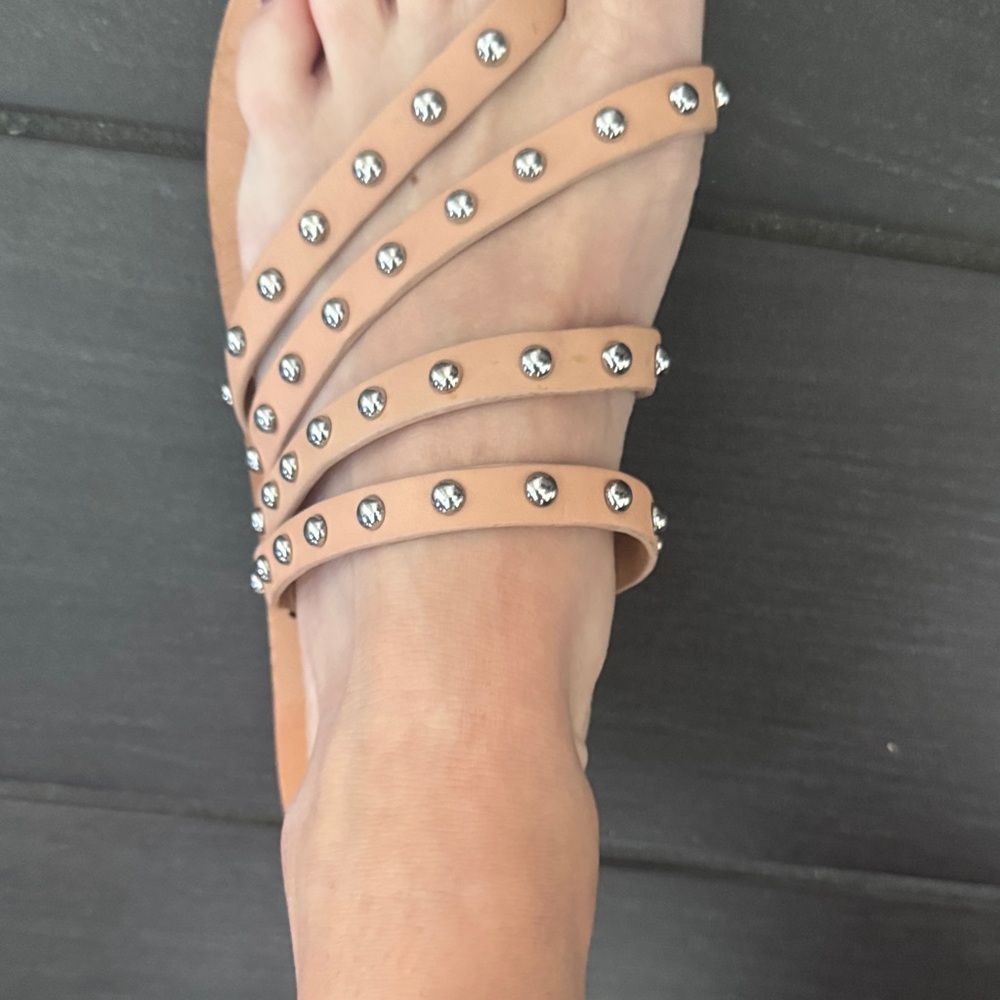 Tory Burch Nude Tan Studded Strappy Sandals